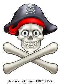 Skull and crossbones Pirate Jolly Roger cartoon character