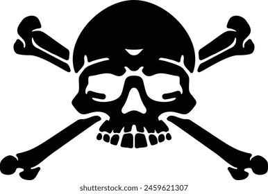 A skull and crossbones pirate jolly roger grim reaper cartoon