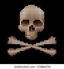 Skull and crossbones pixels