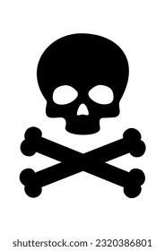 SKULL WITH CROSSBONES, POISON PICTOGRAM IN BLACK COLOR