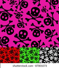 skull and crossbones seamless pattern.