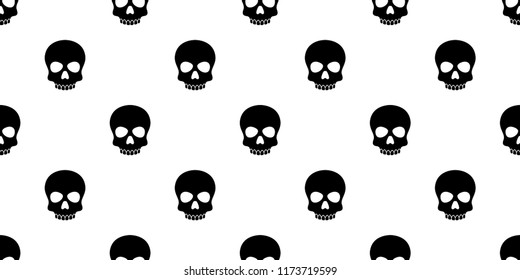 Skull Crossbones Seamless Pattern Halloween Vector Pirate Bone Ghost Poison Scarf Isolated Repeat Wallpaper Tile Background