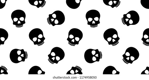 Skull Crossbones Seamless Pattern Halloween Vector Pirate Bone Poison Ghost Scarf Isolated Repeat Wallpaper Tile Background