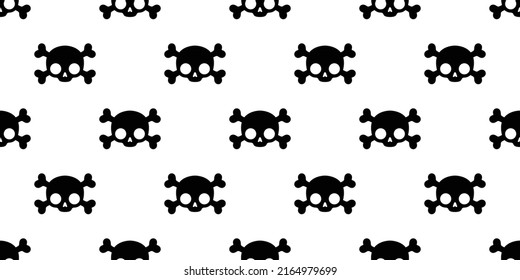 skull crossbones seamless pattern Halloween vector bone ghost cartoon scarf isolated repeat wallpaper tile background gift wrapping paper illustration doodle design