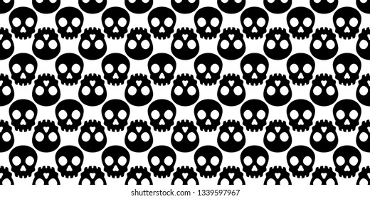 Skull Crossbones seamless pattern vector Halloween pirate bone ghost tile background repeat wallpaper scarf isolated cartoon illustration doodle