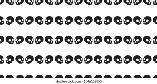 Skull Crossbones seamless pattern vector Halloween pirate bone ghost tile background repeat wallpaper scarf isolated cartoon illustration