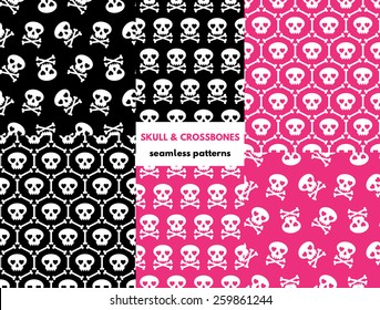 skull and crossbones seamless patterns