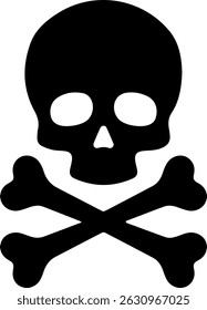 Skull and crossbones shadow design for templates.