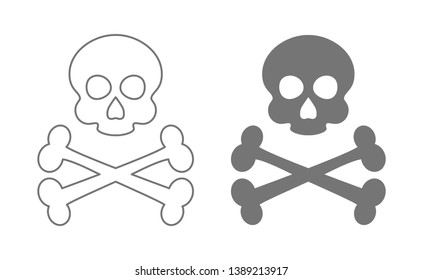 Skull Crossbones Sign Concept Icon Stock Vector (Royalty Free ...