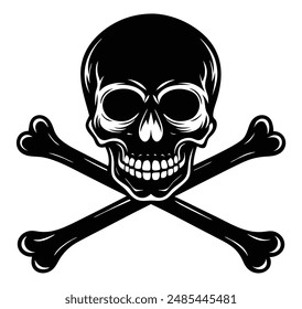 Skull and Crossbones Silhouette Design