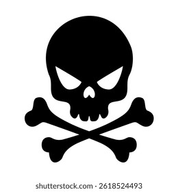Skull and crossbones silhouette vector for graphic art