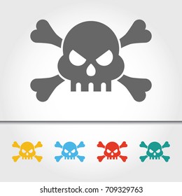Skull and Crossbones Single Icon Vector Illustration
