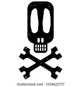 Skull and crossbones symbol isolated on white background. Danger warning sign