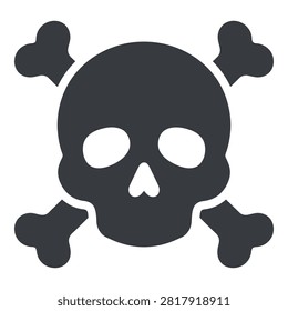 A skull and crossbones symbol, often used as a warning sign for danger or toxicity, on a white background