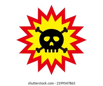 A skull and crossbones symbol to warn of danger. Vector illustration.