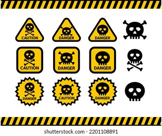A skull and crossbones symbol to warn of danger. Vector illustration.