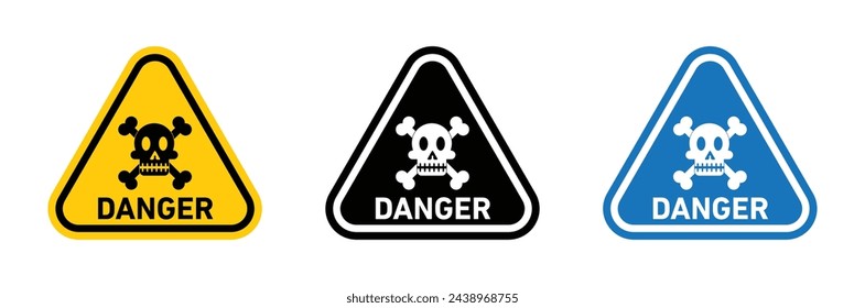 Skull and Crossbones Toxic Alert. Poisonous Substance Warning. Hazardous Chemical Danger Sign