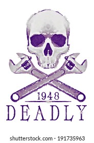 Skull and crossbones . T-shirt graphics.