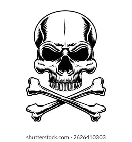 Skull with crossbones vector art 
