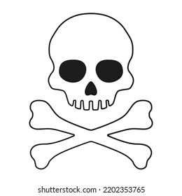 Skull and crossbones. Vector. Cartoon	
