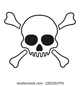 Skull Crossbones Vector Cartoon Stock Vector (Royalty Free) 2202353793 ...