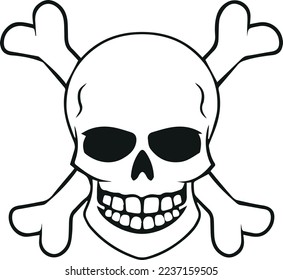 Skull with Crossbones vector design