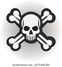 Skull and crossbones vector design. Angry skull logo design illustration