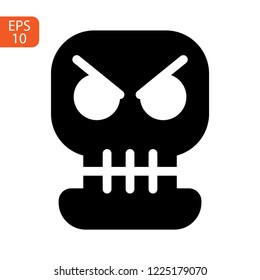 Skull and crossbones. Vector icon