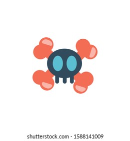 Skull with crossbones vector icon
