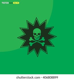 Skull and crossbones vector icon