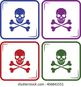 Skull and crossbones vector icon
