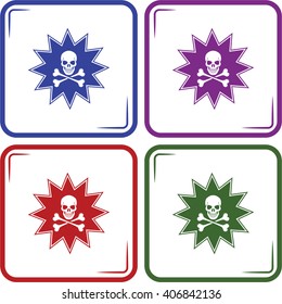Skull and crossbones vector icon