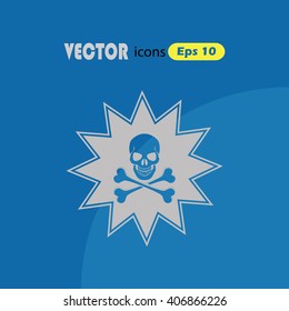 Skull and crossbones vector icon