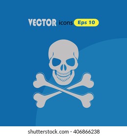 Skull and crossbones vector icon