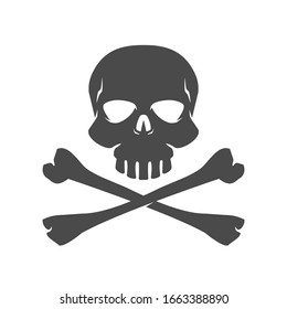 Skull And Crossbones Vector Icon illustration Silhouette.