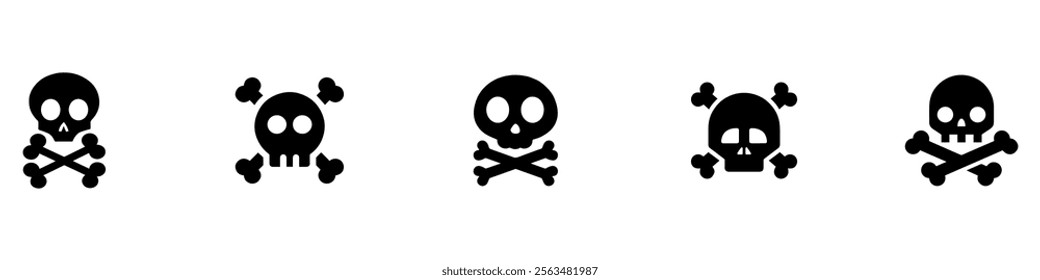 Skull and crossbones. Skull vector icons. Human skull with crossbones. Vector Illustration. Vector Graphic. EPS 10