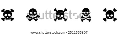 Skull and crossbones. Skull vector icons. Human skull with crossbones. Vector Illustration. Vector Graphic. EPS 10