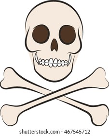 skull, crossbones, vector illustration