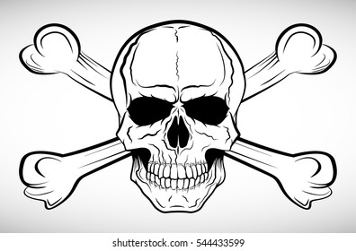 Skull and crossbones, vector illustration