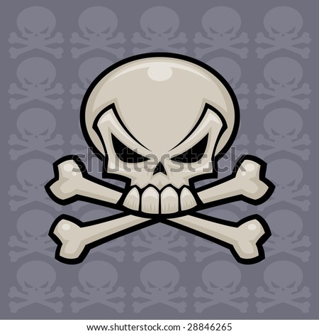 Skull and crossbones vector illustration. Might look nice on a pirate flag or a bottle of poison.