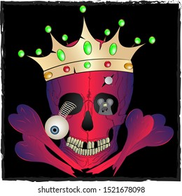 
skull and crossbones vector illustration. illustration for t-shirt print. t-shirtart. t-shirtdesign. 