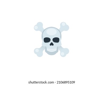 Skull and Crossbones vector isolated icon. Emoji illustration. Skeleton head vector emoticon