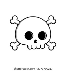 skull and crossbones vector isolated on white background.