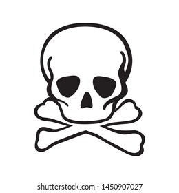 skull with crossbones, vector logo icon