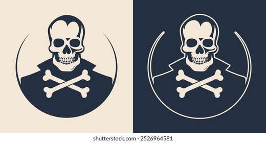 Skull and crossbones vector vintage