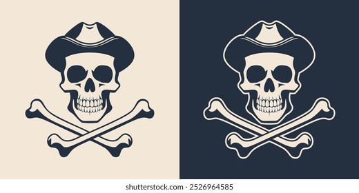 Skull and crossbones vector vintage