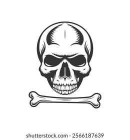 Skull and Crossbones vintage illustration