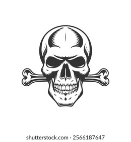 Skull and Crossbones vintage illustration