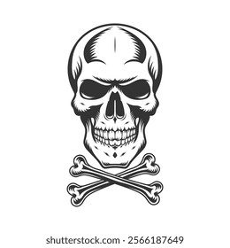 Skull and Crossbones vintage illustration