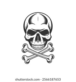 Skull and Crossbones vintage illustration